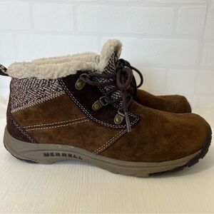 Merrell Kamori Chill Chukka Suede Sherpa Lined Granola Girl Gorpcore Boots 7.5